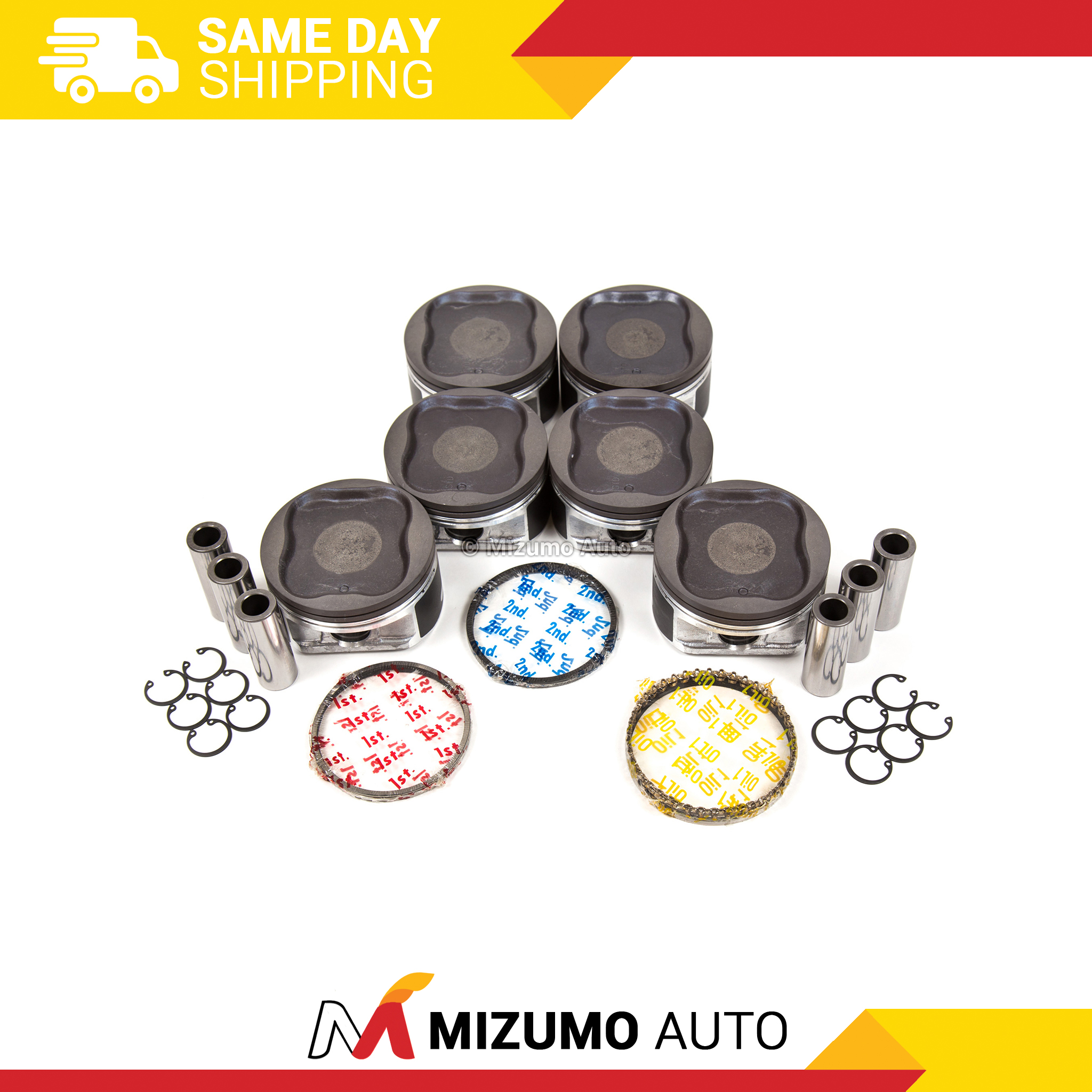 Pistons w// Rings @0.50mm fit 03-09 Toyota 4Runner FJ Cruiser Tacoma 4.0 1GRFE