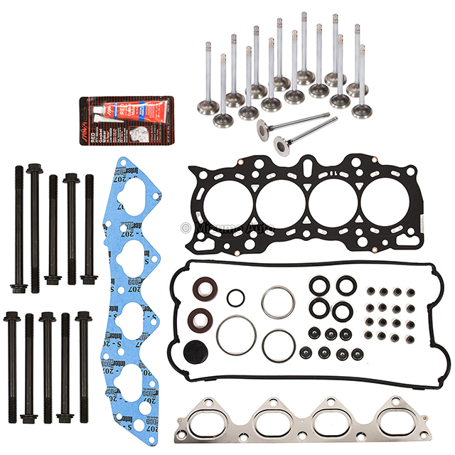 HS26159PT Head Gasket Set Intake Exhaust Valves Fit 97-01 Honda CRV 2.0L DOHC B20B4 B20Z2