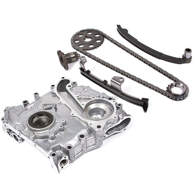 13523-35020, 13506-35030, 13540-35011, 13562-35020, 13561-35020, 13521-75010 Timing Chain Kit Timing Cover Oil Pump Fit 95-04 Toyota 2.4 Tacoma DOHC 2RZFE
